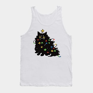 Cat wrapped in Christmas lights Tank Top